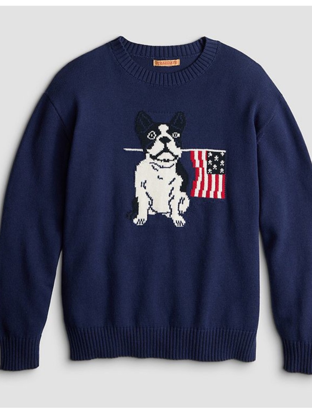 [ FINAL price ] Oversized Crewneck Navy Dog Flag Sweater